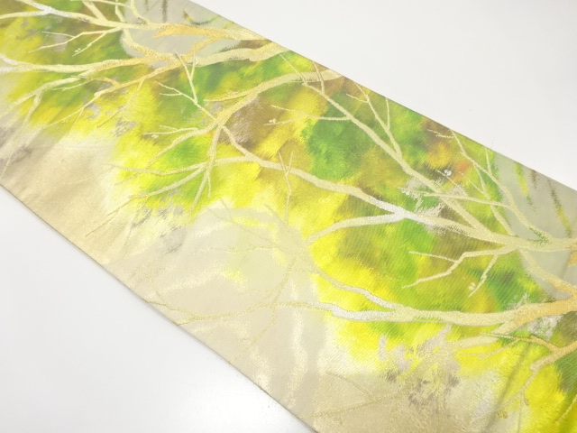 JAPANESE KIMONO / ANTIQUE FUKURO OBI / SILK / WOVEN GROVE